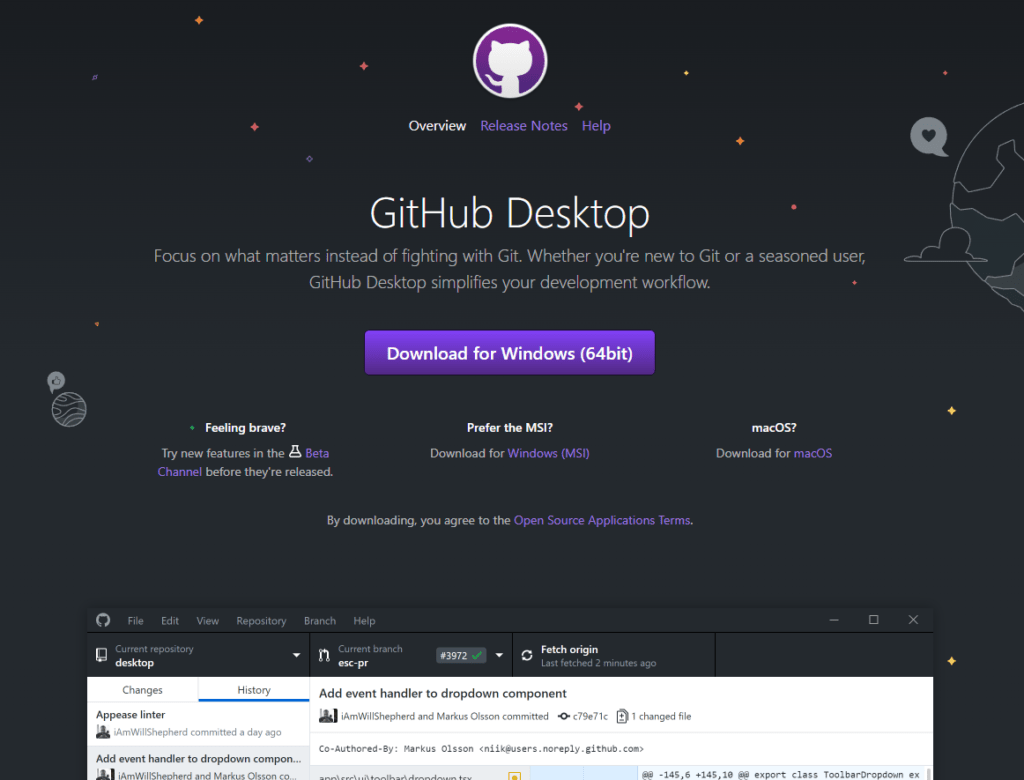 Instalación de GitHub Desktop