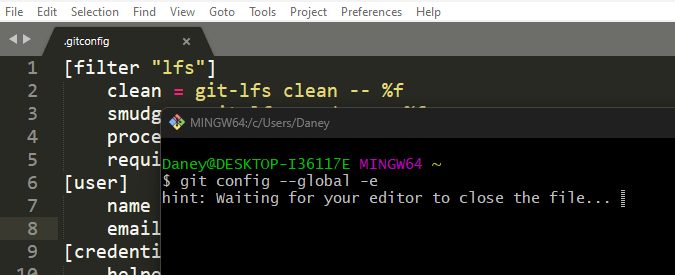 Info de git config